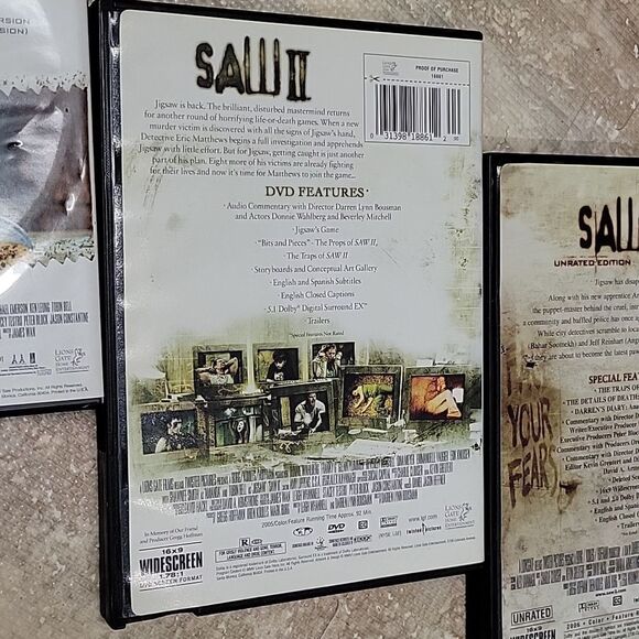 SAW DVD ALL 3  from 1st version to 3rd - Picture 6 of 11